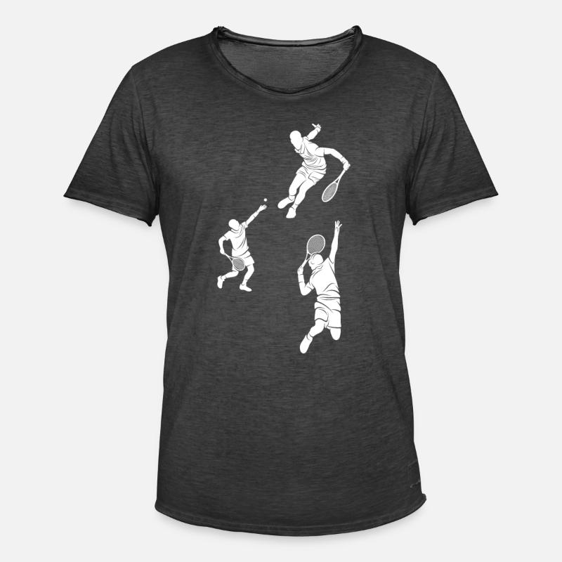 Squash player silhouettes Squash Player - Männer Vintage T-Shirt - Vintage Schwarz