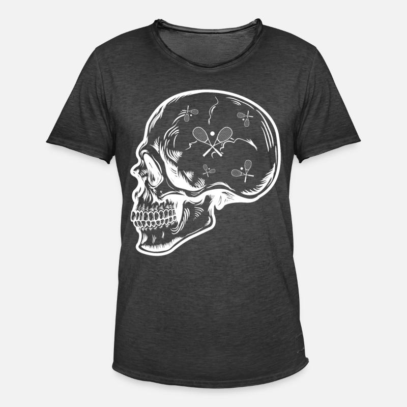 Funny Squash Head Squash Player - Männer Vintage T-Shirt - Vintage Schwarz