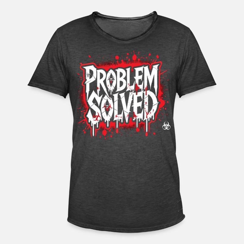 Schockierende Lösung - Problem Solved - Männer Vintage T-Shirt - Vintage Schwarz