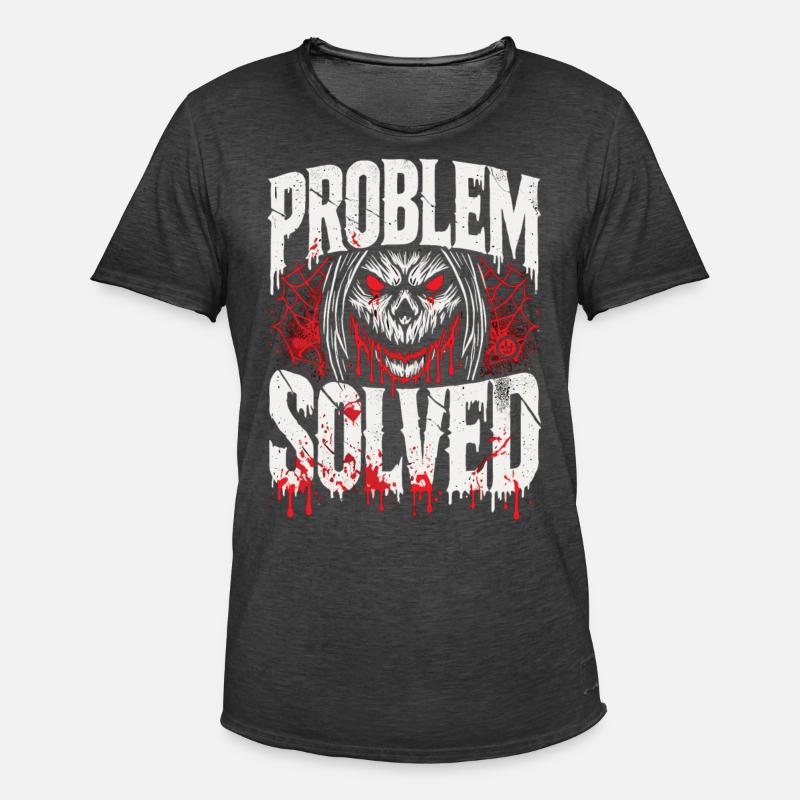 Bloody Solution - Problem Solved - Men's Vintage T-Shirt - washed black