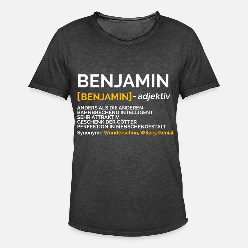 Benjamin - Männer Vintage T-Shirt - Vintage Schwarz