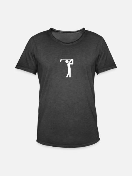 Golfer Symbol - Männer Vintage T-Shirt - Vintage Schwarz