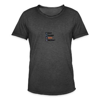 Chevaucher - T-shirt vintage Homme - noir vintage - Devant - Jose (178cm)