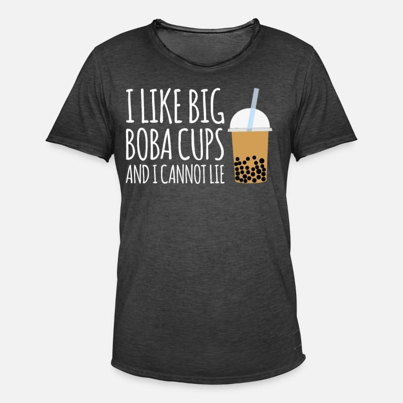 Mi piacciono le coppe Big Boba e non posso mentire camicia Bubble - Maglietta vintage da uomo - nero antico