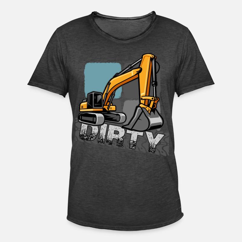 bagger "baggerfahrer gräbt löcher" - Männer Vintage T-Shirt - Vintage Schwarz