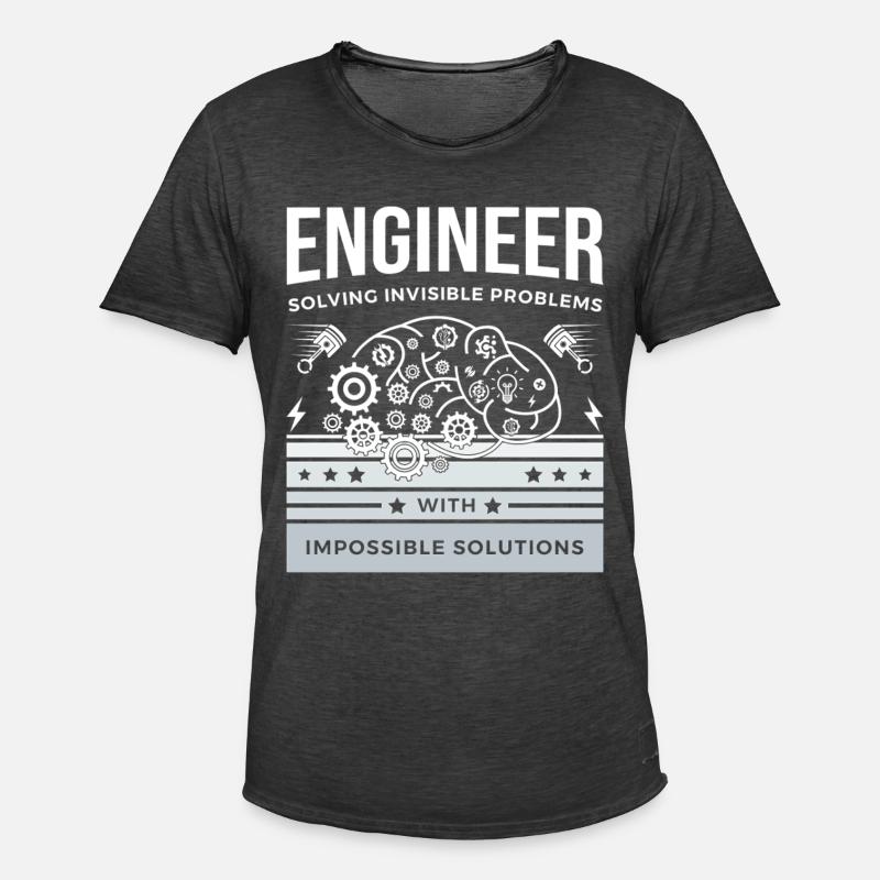 ENGINEER – Solving Invisible Problems T-Shirt - Men's Vintage T-Shirt - washed black