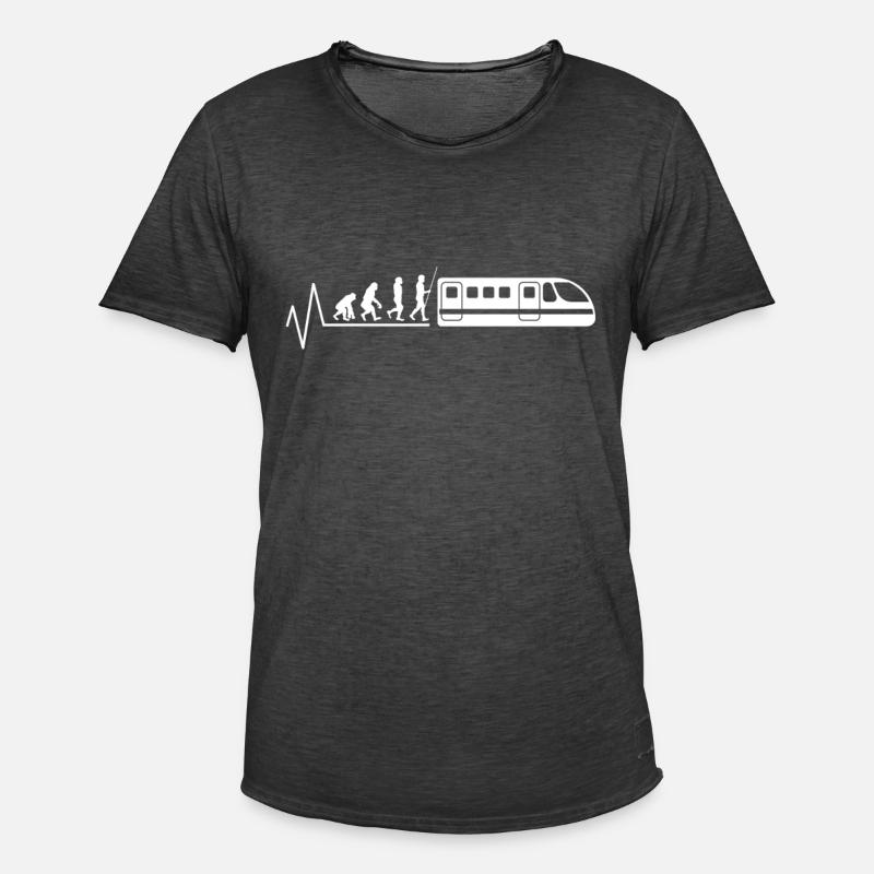Train Evolution Driver Geschenk - Männer Vintage T-Shirt - Vintage Schwarz
