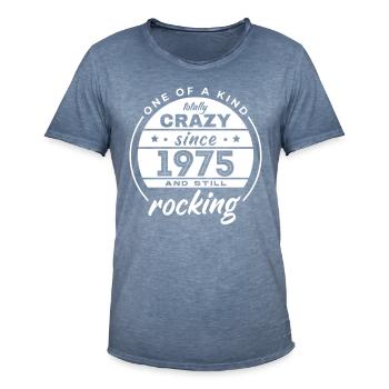 Unique en son genre totalement fou depuis 1975 Rocking - T-shirt vintage Homme - vintage bleu jeans - Devant - Jose (178cm)