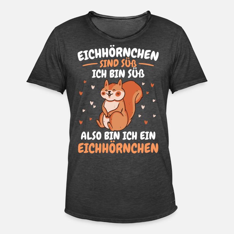Eichhörnchen Baumhörnchen Squirrel - Männer Vintage T-Shirt - Vintage Schwarz