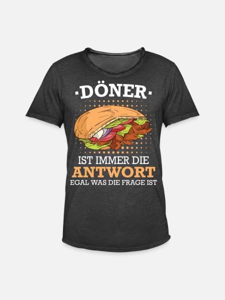 Döner Kebab Dönermann Essen - Männer Vintage T-Shirt - Vintage Schwarz