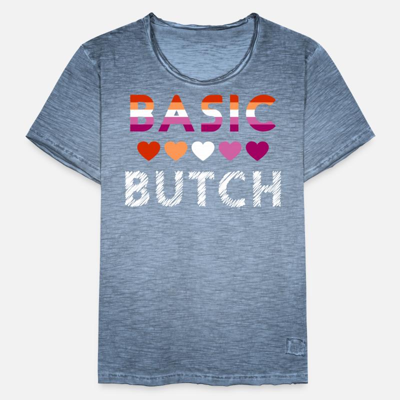 Basic Butch Funny Lesbian Pride Statement Men's Vintage T-Shirt