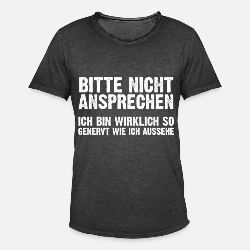 Bitte Nicht Ansprechen - Männer Vintage T-Shirt - Vintage Schwarz