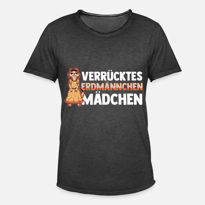 Erdmännchen - Männer Vintage T-Shirt - Vintage Schwarz