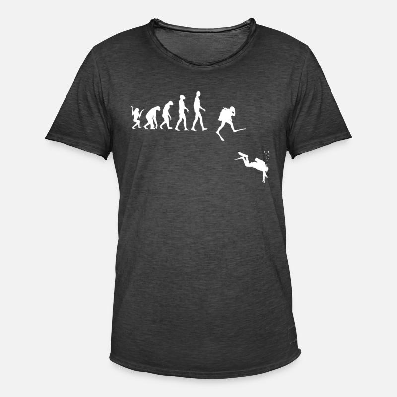 Evolution des Man Scuba Diving - Männer Vintage T-Shirt - Vintage Schwarz