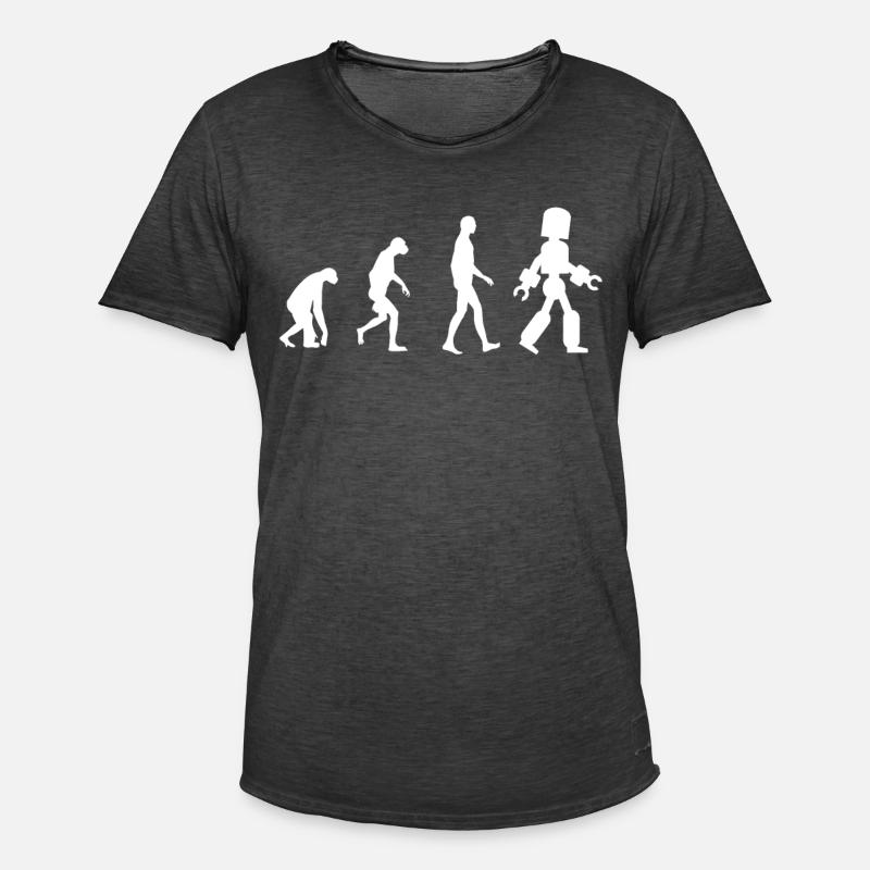 Roboter Evolution - Männer Vintage T-Shirt - Vintage Schwarz