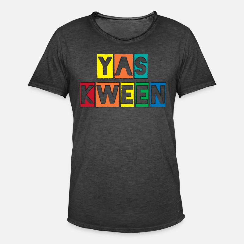 Yas Kween - Männer Vintage T-Shirt - Vintage Schwarz