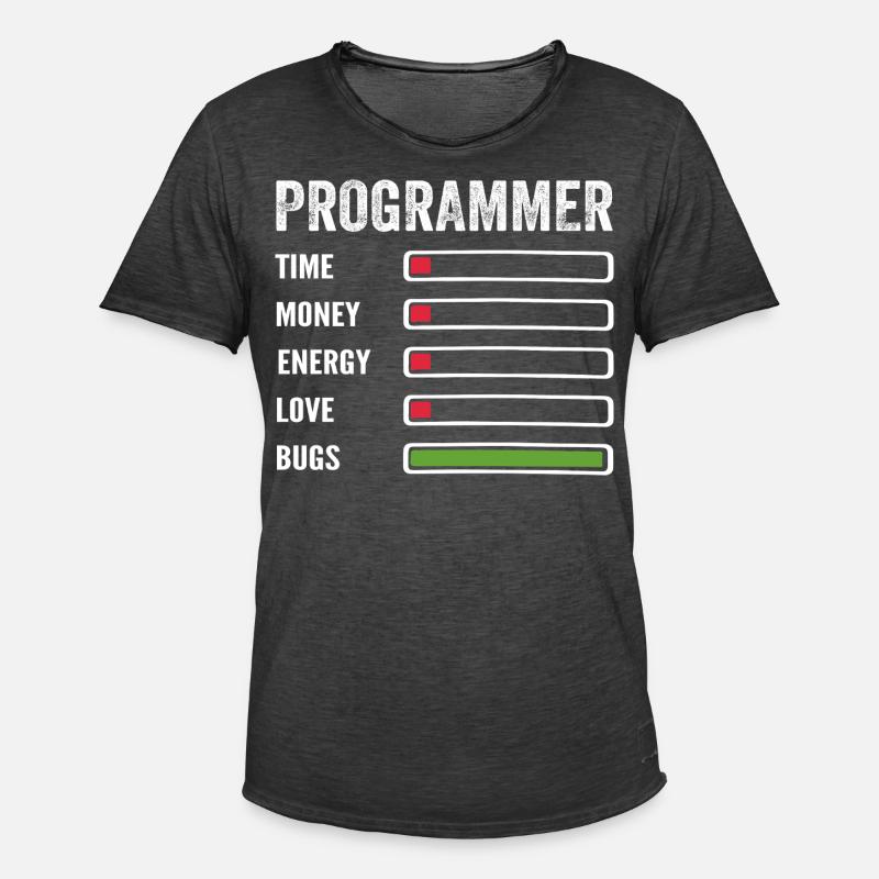 Developer Humor Programmer Coder - Men's Vintage T-Shirt - washed black