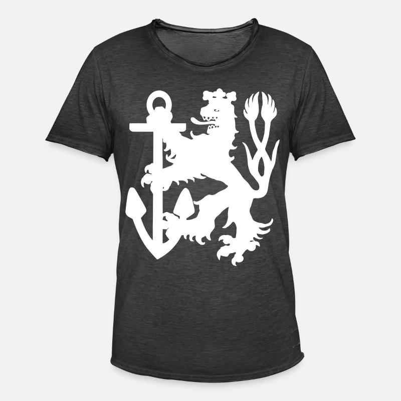 Düsseldorf - Düsseldorfer Löwe - Männer Vintage T-Shirt - Vintage Schwarz