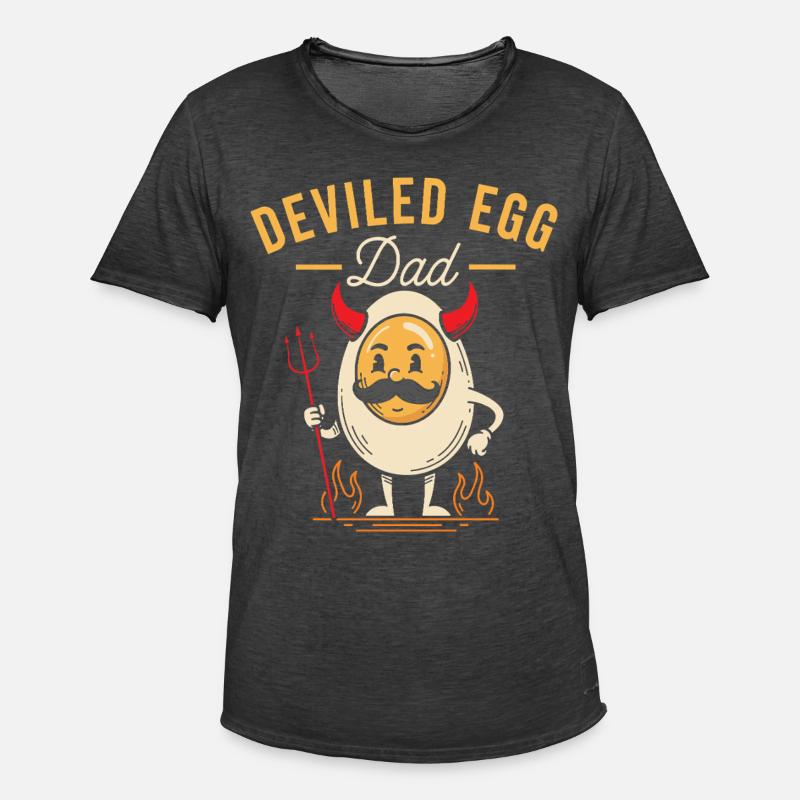 Deviled Egg Dad Thanskgiving Dinner - Men's Vintage T-Shirt - washed black