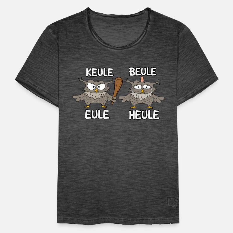 Keule Beule Eule Heule Männer Vintage T-Shirt