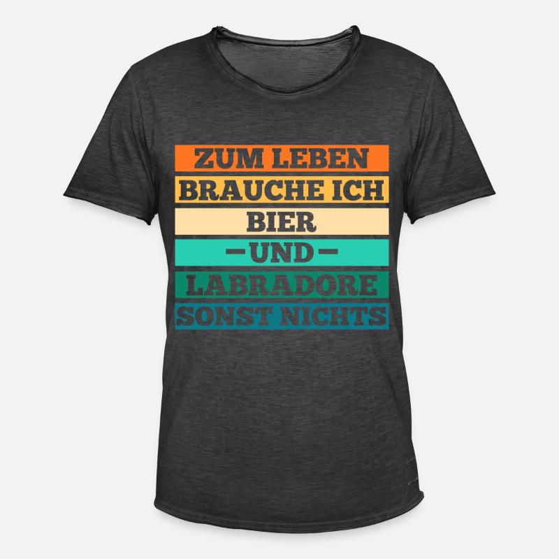 Bier Hund Labrador - Männer Vintage T-Shirt - Vintage Schwarz
