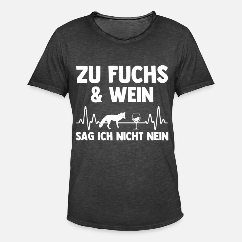 Fuchs - Männer Vintage T-Shirt - Vintage Schwarz