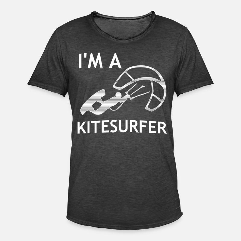 Ich bin ein Kitesurfer - Männer Vintage T-Shirt - Vintage Schwarz