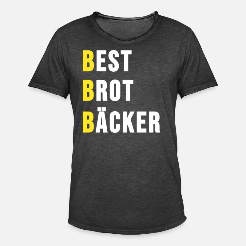 Bäcker Bäckerin Bester Brot Backstube Geschenk - Männer Vintage T-Shirt - Vintage Schwarz