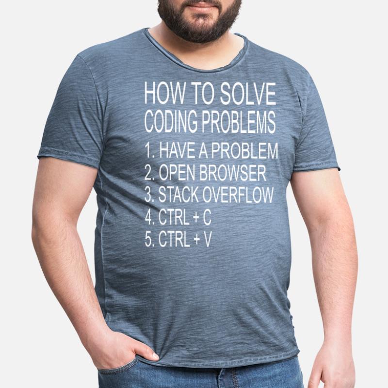 Programmer coder solving computer science problems Men's Vintage T-Shirt
