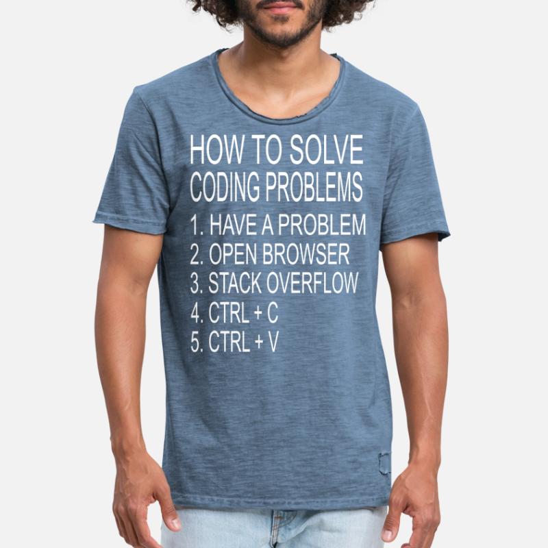 Programmer coder solving computer science problems Men's Vintage T-Shirt