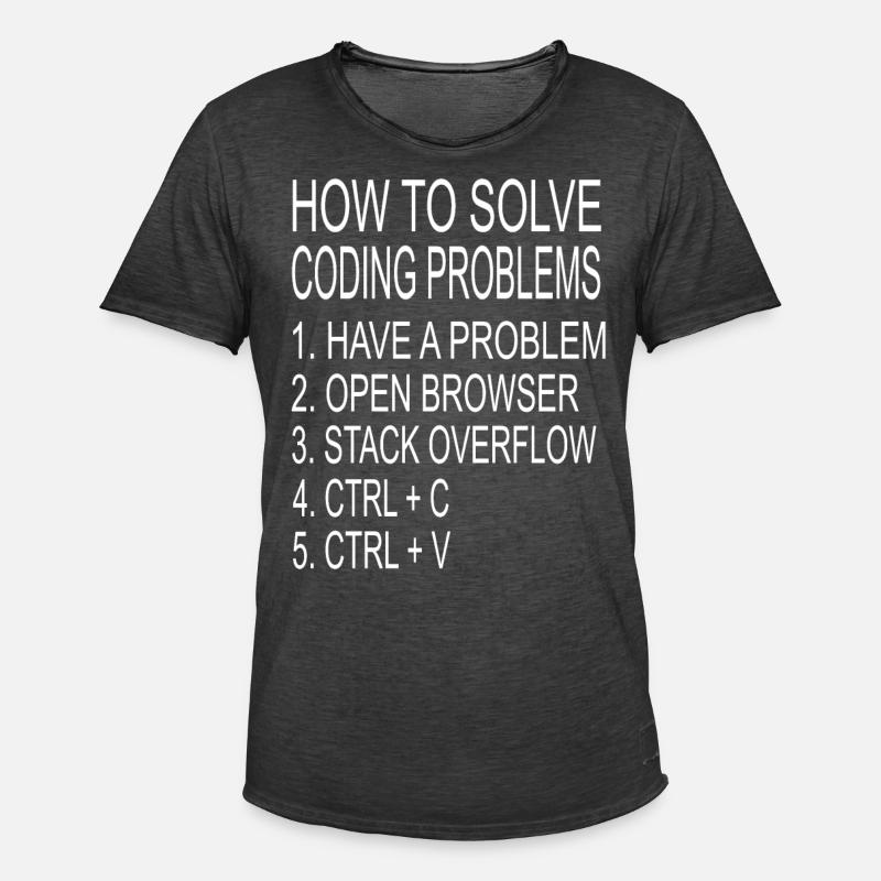 Programmierer Coder Informatik Probleme lösen - Männer Vintage T-Shirt - Vintage Schwarz