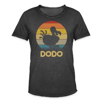 Dodo Retro Sunset Dodo Vogel Silhouette Dodo Vogel - Männer Vintage T-Shirt - Vintage Schwarz - Vorne