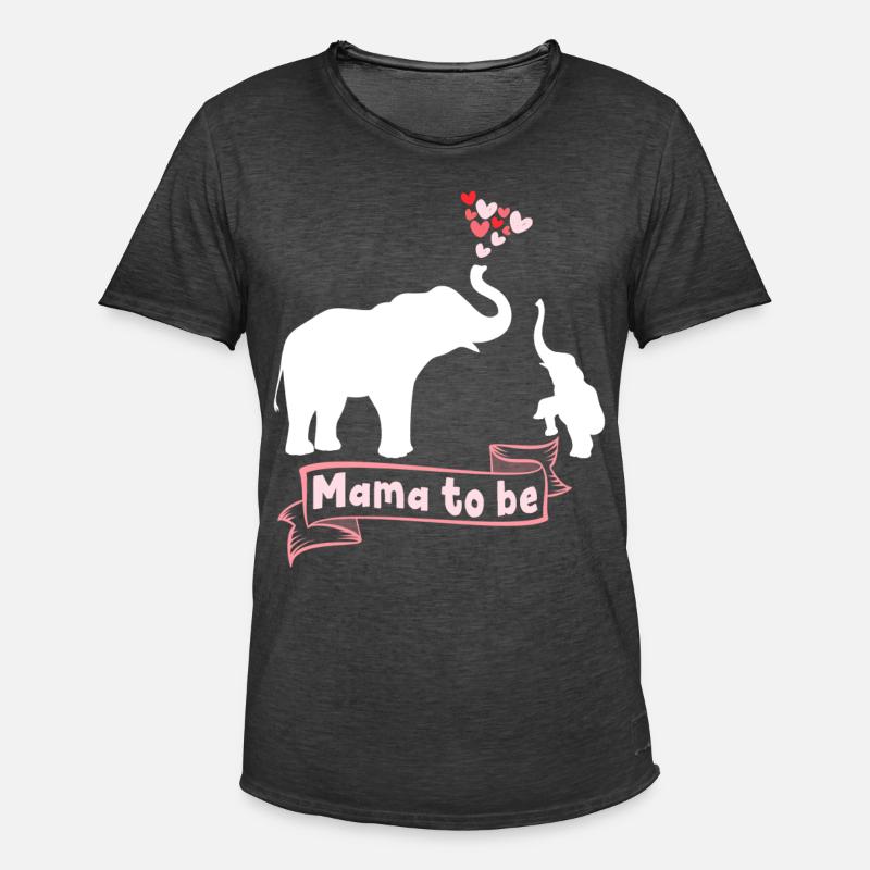 Elefantenmama wird Mama - Männer Vintage T-Shirt - Vintage Schwarz