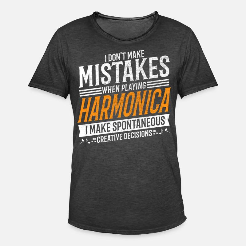 Harmonica Creative Harmonica Player - T-shirt vintage Homme - noir vintage