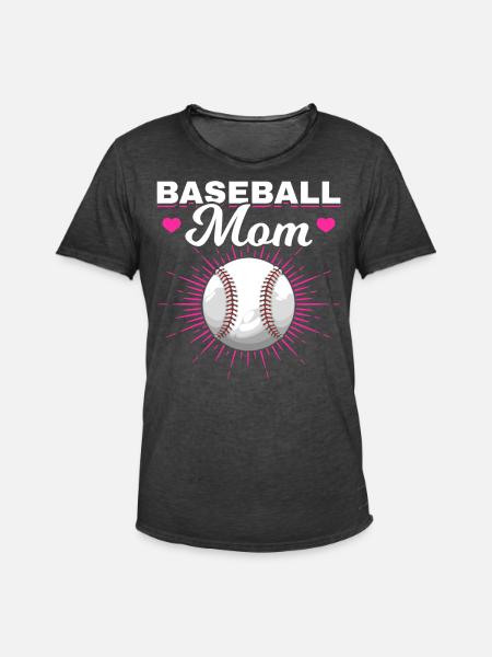 Baseball Mère Femmes Baseball Maman - T-shirt vintage Homme - noir vintage