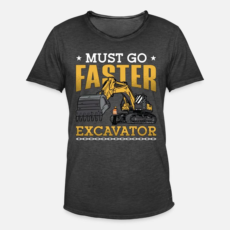 Bagger Baggern Bauarbeiter Baggerfahrer Geschenk - Männer Vintage T-Shirt - Vintage Schwarz