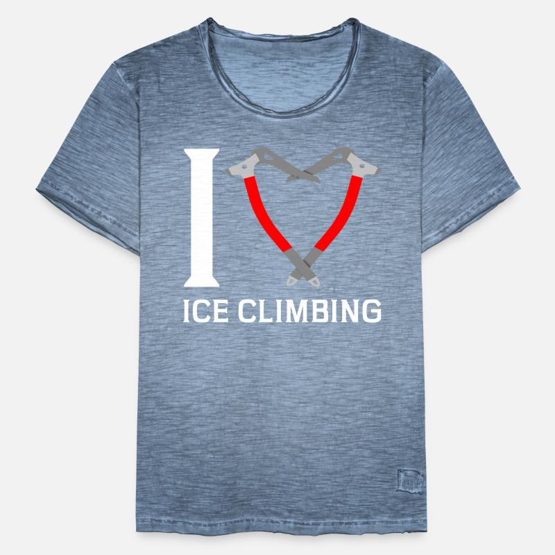 Ich Liebe Eisklettern Eiskletterer Eispickel Männer Vintage T-Shirt