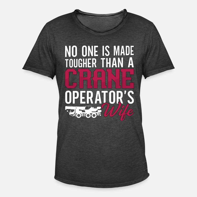 Kran Kranfahrer Kranführer Bauarbeiter Geschenk - Männer Vintage T-Shirt - Vintage Schwarz