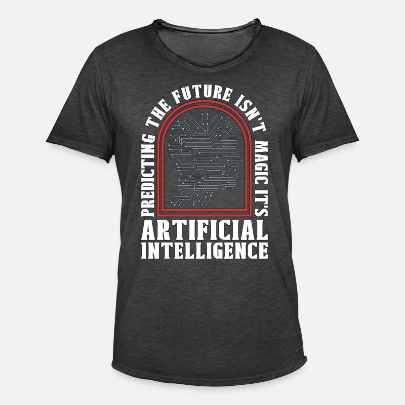 Artificial Intelligence Predicting The Future - Männer Vintage T-Shirt - Vintage Schwarz