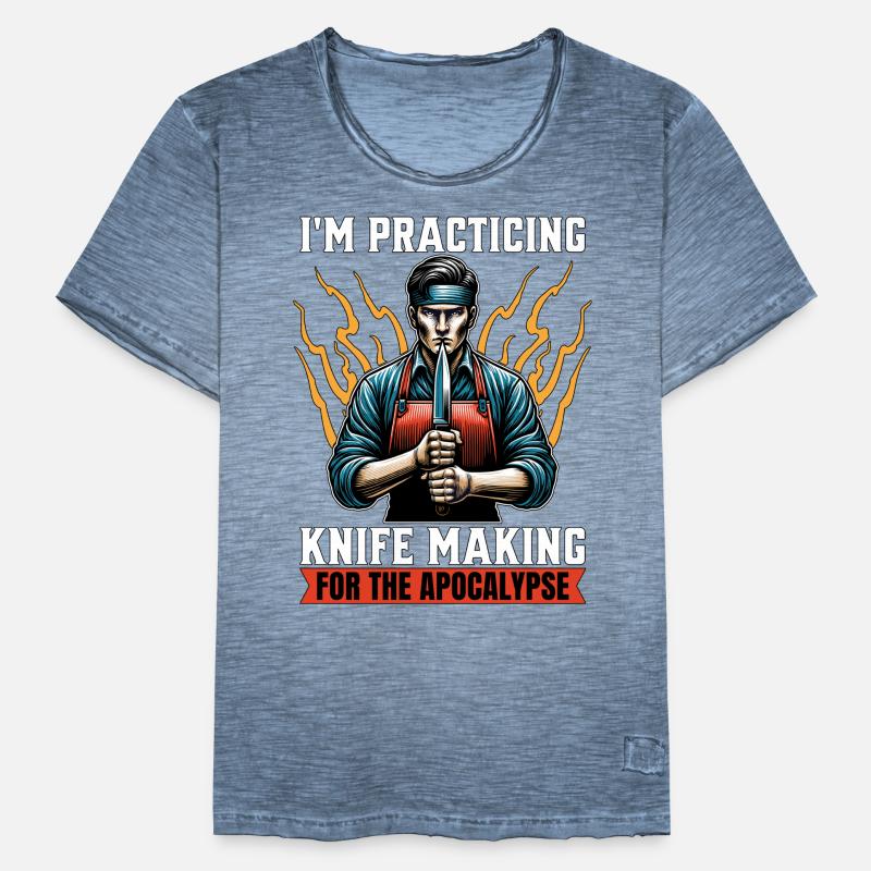 Blade Forging I'm Practicing Knife Making Forging Männer Vintage T-Shirt