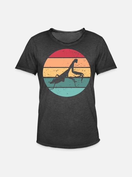 Gottesanbeterin Retro Entomologe Gottesanbeterin - Männer Vintage T-Shirt - Vintage Schwarz