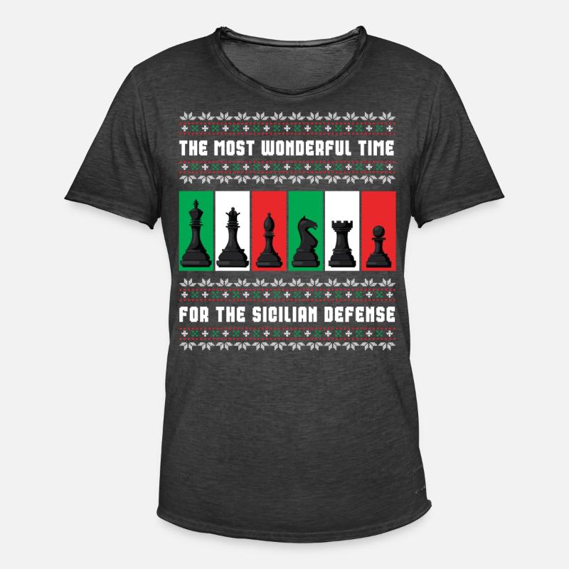 Weihnachtsschach Hässlicher Weihnachtspullover - Männer Vintage T-Shirt - Vintage Schwarz