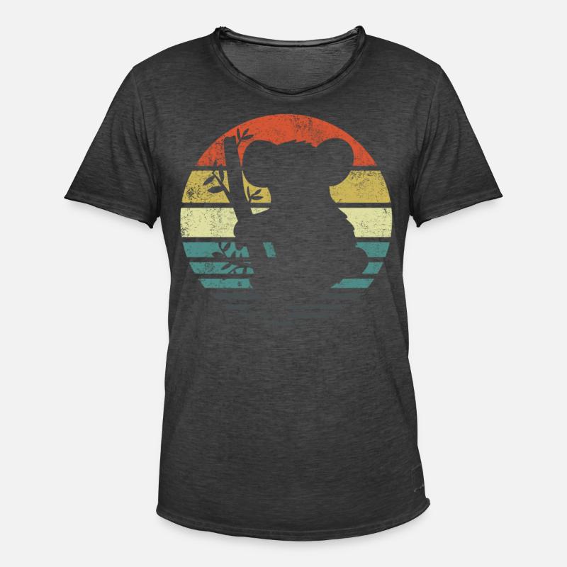 Koala Retro - Männer Vintage T-Shirt - Vintage Schwarz