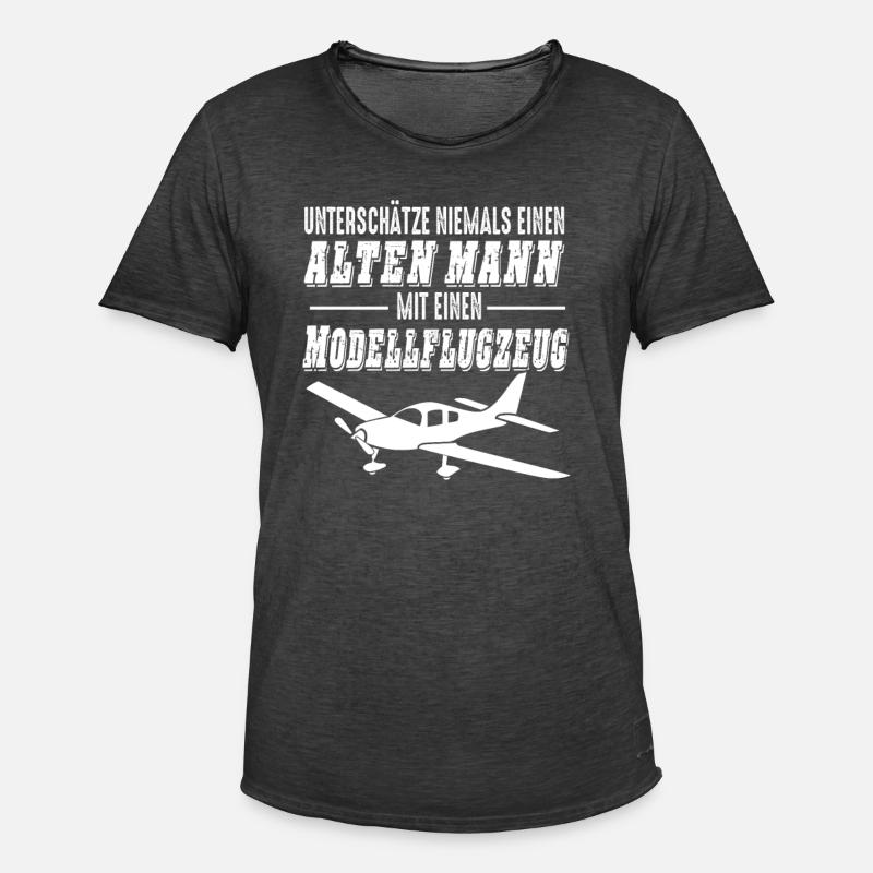Modellflugzeug Flieger Flugzeug Pilot Modellbauer - Männer Vintage T-Shirt - Vintage Schwarz