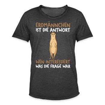 Erdmännchen - Männer Vintage T-Shirt - Vintage Schwarz - Vorne