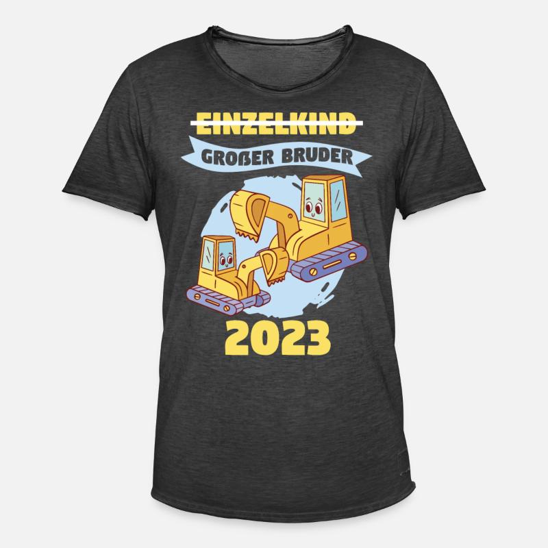 Bruder 2023 Bagger Baggerfahrer Bruder - Männer Vintage T-Shirt - Vintage Schwarz