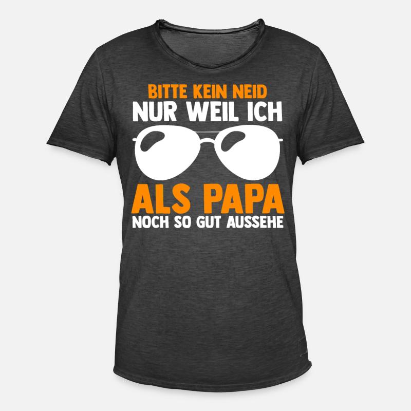 Vater Papi Papa - Männer Vintage T-Shirt - Vintage Schwarz