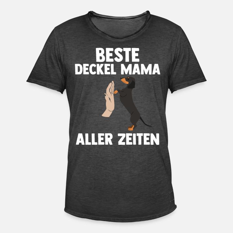 Hund Mutter Mama Dackel - Männer Vintage T-Shirt - Vintage Schwarz