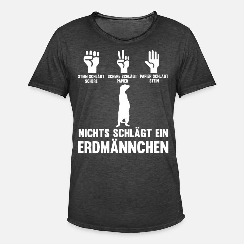 Erdmännchen - Männer Vintage T-Shirt - Vintage Schwarz