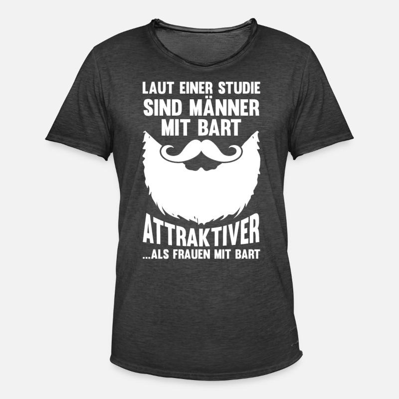 Bärtig Bartträger Schnurrbart Bart - Männer Vintage T-Shirt - Vintage Schwarz